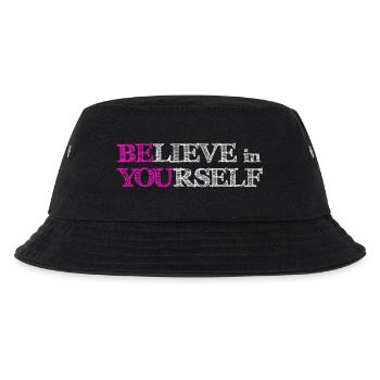 Believe In Yourself - Pink Scribble White - Kids’ Bucket Hat - black - Front