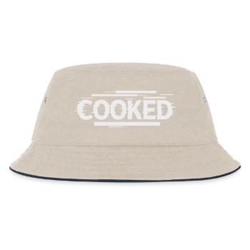 Cooked  - Selbstironische Schrift - Kinder Bucket Hat - Natur/Navy - Vorne