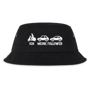 Rollerfahrer Follower Motorroller Moped Roller - Kinder Bucket Hat - Schwarz - Vorne