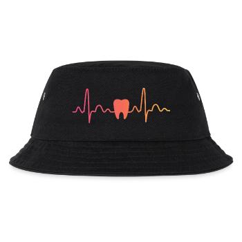 Zahnarzt Sunset Zahnarzt Herzschlag - Kinder Bucket Hat - Schwarz - Vorne