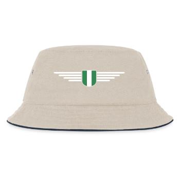 Nigeria Design – Zeige deine Landesliebe - Kinder Bucket Hat - Natur/Navy - Vorne