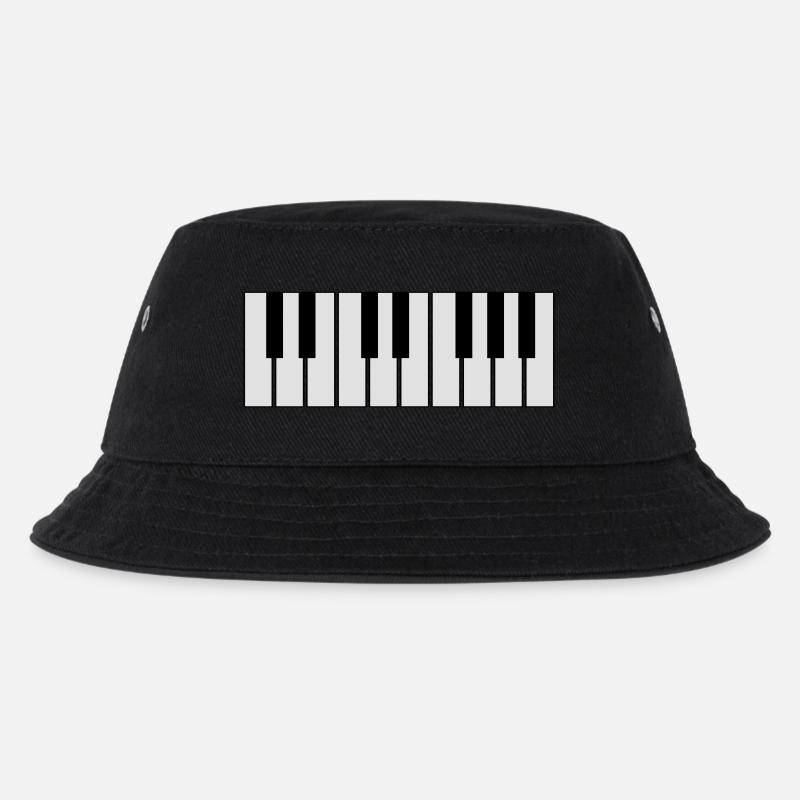 Klavier-Tasten - Kinder Bucket Hat - Schwarz