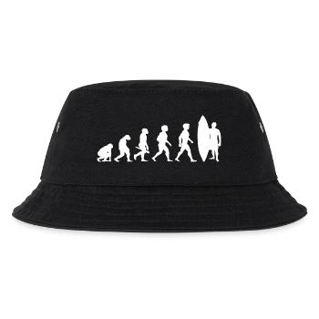 Evolution Surfing Surfer Surfboard Wellenreiten - Kinder Bucket Hat - Schwarz - Vorne