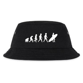 Evolution Surfing Surfer Surfboard Wellenreiten - Kinder Bucket Hat - Schwarz - Vorne