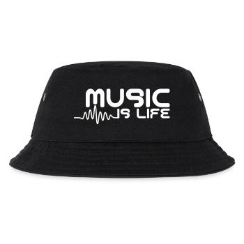 Music is life with pulse - Kinder Bucket Hat - Schwarz - Vorne