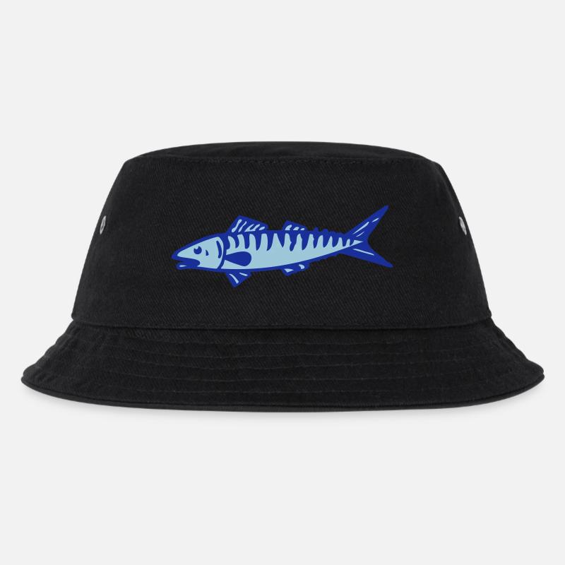 Makrele - Kinder Bucket Hat - Schwarz