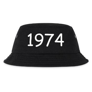 1974 50th Birthday Template White - Kids’ Bucket Hat - black - Front