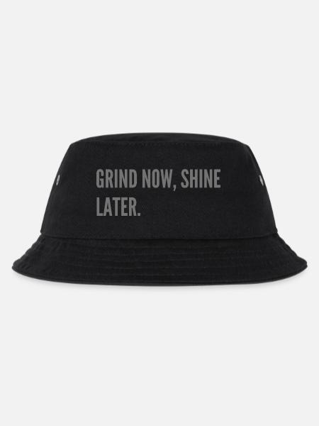 Grind now, shine later. - Kids’ Bucket Hat - black