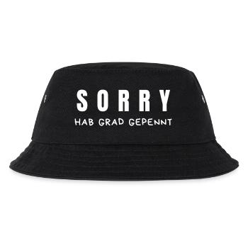 SORRY, hab grad gepennt! - Kinder Bucket Hat - Schwarz - Vorne