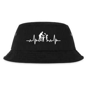 Heartbeats of father, son and daughter - Kids’ Bucket Hat - black - Front