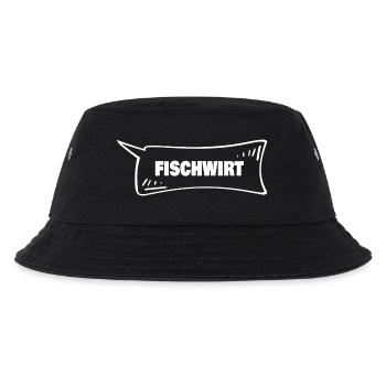 Sprechblase Fischwirt - Kinder Bucket Hat - Schwarz - Vorne