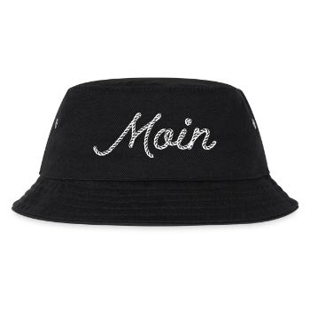 MOIN – Maritimes Seil-Design für Küstenkinder - Kinder Bucket Hat - Schwarz - Vorne