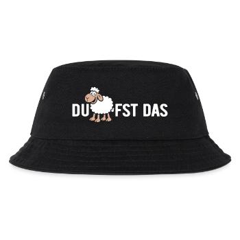 Du SCHAFfst das - Wortspiel mit Schaf - Kinder Bucket Hat - Schwarz - Vorne