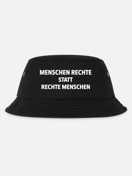 Menschenrechte statt rechte Menschen Statement - Kinder Bucket Hat - Schwarz