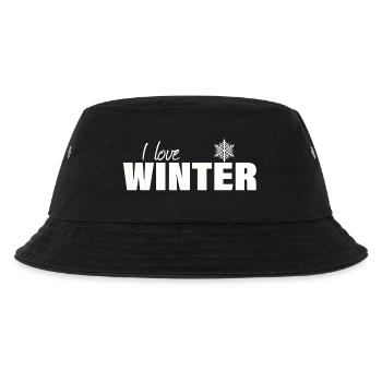 I LOVE WINTER - Kinder Bucket Hat - Schwarz - Vorne