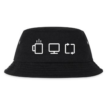 Programmierer, Softwareingenieur, Programmierer, Kaffeearbeit, - Kinder Bucket Hat - Schwarz - Vorne
