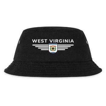 West Virginia Fan Shirt – Natur & Stolz - Kinder Bucket Hat - Schwarz - Vorne