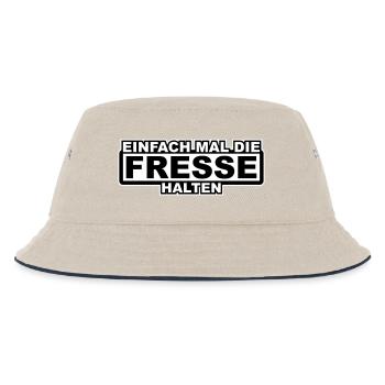 Einfach mal die Fresse Halten Umrandung - Kinder Bucket Hat - Natur/Navy - Vorne