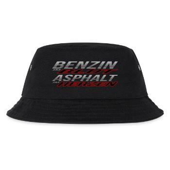 Benzin im Blut, Asphalt im Herzen - Kinder Bucket Hat - Schwarz - Vorne