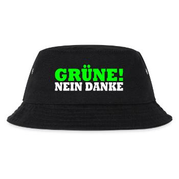 Grüne Nein Danke - Kinder Bucket Hat - Schwarz - Vorne