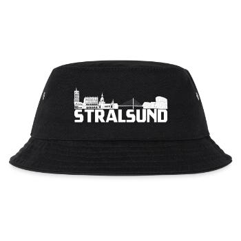 Hansestadt Stralsund Silhouette Skyline Ozeaneum W - Kinder Bucket Hat - Schwarz - Vorne