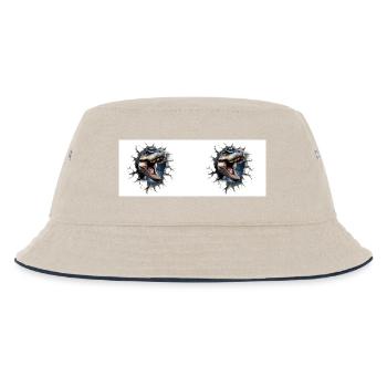 T-Rex Dinosaur - Kids’ Bucket Hat - ecru/navy - Front