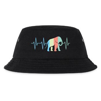 bunte Farben Elefant Elefanten Herzschlag Symbol - Kinder Bucket Hat - Schwarz - Vorne