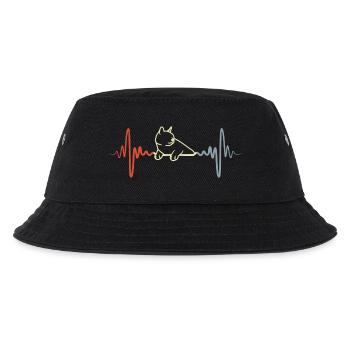 Katze Pulsschlag Vintage Look - Kinder Bucket Hat - Schwarz - Vorne