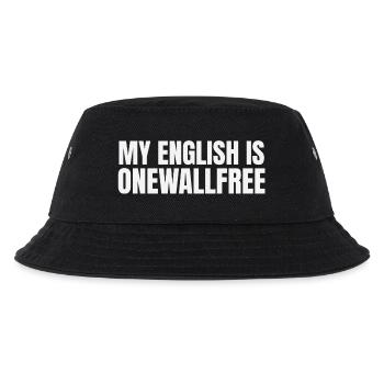 My english is onewallfree Denglish - Kinder Bucket Hat - Schwarz - Vorne