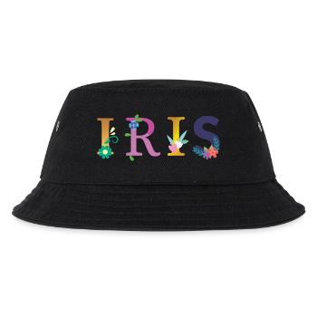 IRIS Name Adorned with Flowers - Kids’ Bucket Hat - black - Front