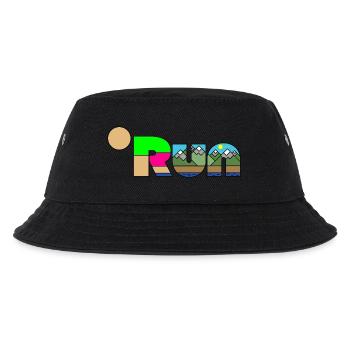 Laufen Natur Landschaft Unikat Läufer Wandern - Kinder Bucket Hat - Schwarz - Vorne