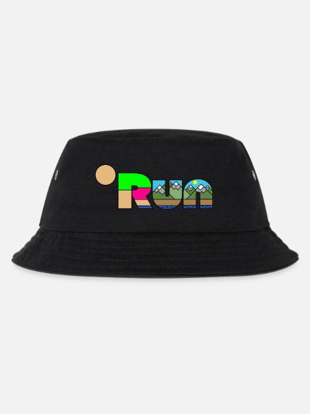 Laufen Natur Landschaft Unikat Läufer Wandern - Kinder Bucket Hat - Schwarz