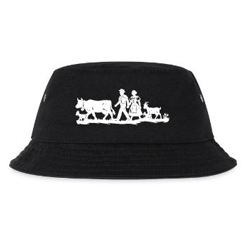 Alpaufzug_1_white - Kinder Bucket Hat - Schwarz - Vorne