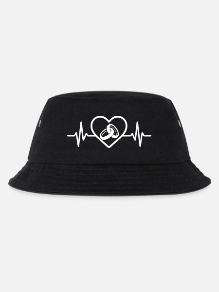 Trauringe Herz Liebe - Kinder Bucket Hat - Schwarz