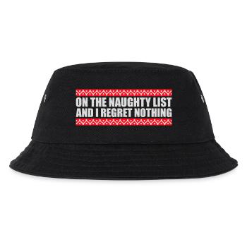 On the naughty list and regret nothing XMas Spruch - Kids’ Bucket Hat - black - Front