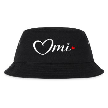 OmI Herzschrift mit rotem Akzent - Kinder Bucket Hat - Schwarz - Vorne