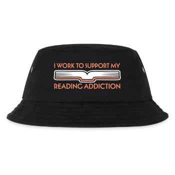 I Work To Support My Reading Addiction Books Logo - Kids’ Bucket Hat - black - Front