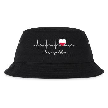 I Poland love Polska - heartbeat - Polish - Kids’ Bucket Hat - black - Front