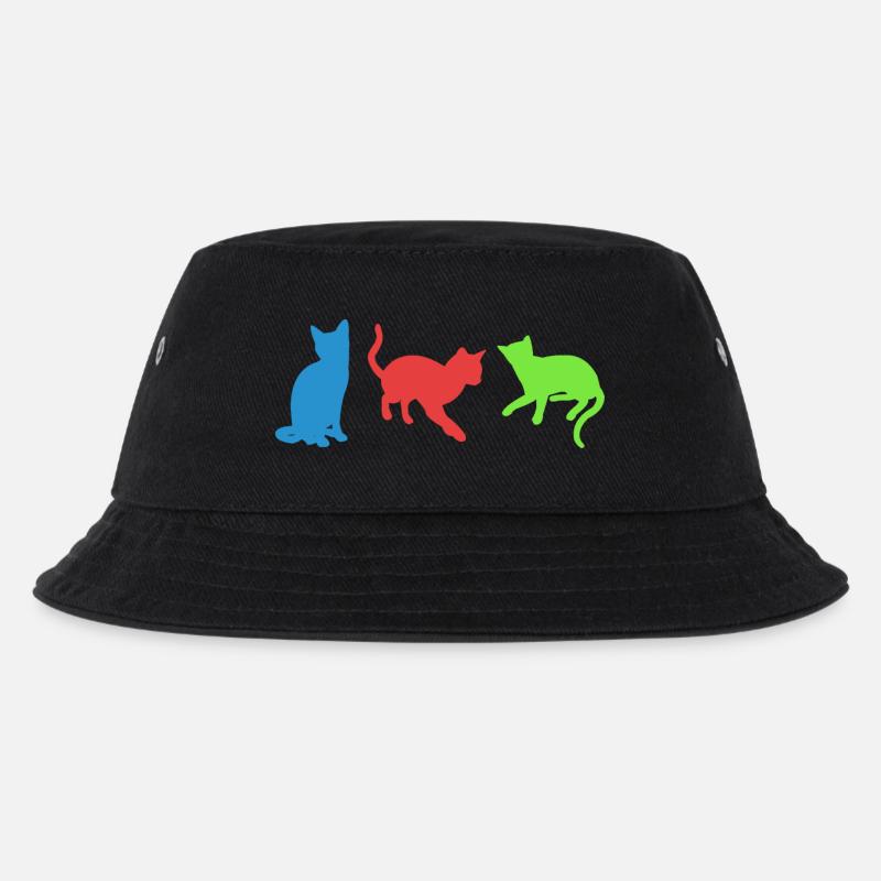 Katzen - Kinder Bucket Hat - Schwarz