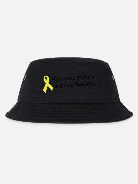 Gelbe Schleife - Solidaritaet mit unseren Soldaten - Kinder Bucket Hat - Schwarz