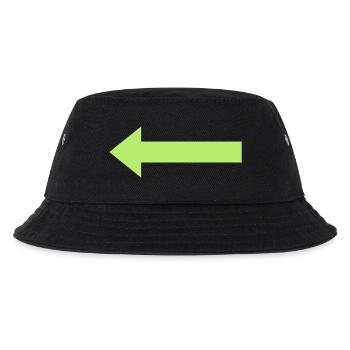 Green arrow to the left - Kids’ Bucket Hat - black - Front