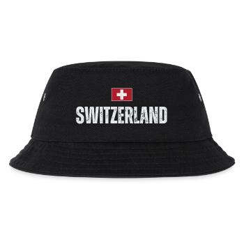 Ich liebe die Schweiz, Schweizer Patriot - Kinder Bucket Hat - Schwarz - Vorne