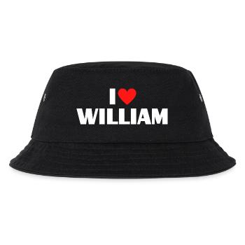 I love William Red Heart Romantic Name Fan - Kids’ Bucket Hat - black - Front
