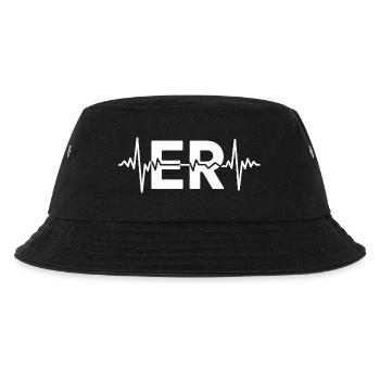 ER Heartbeat ECG Design - Kids’ Bucket Hat - black - Front