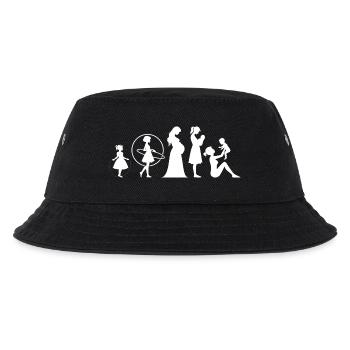 Evolution Mama Muttertag kind Familie - Kinder Bucket Hat - Schwarz - Vorne