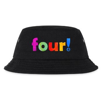 FOUR 4 YEARS 4TH BIRTHDAY - Kids’ Bucket Hat - black - Front