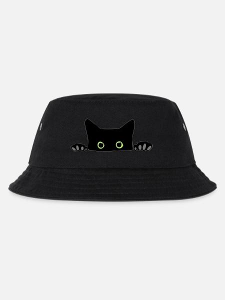 Katze - Kinder Bucket Hat - Schwarz
