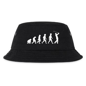 Evolution Golf Golfer Golfspieler Golfplatz - Kinder Bucket Hat - Schwarz - Vorne