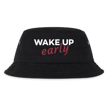 Früh aufstehen - Kinder Bucket Hat - Schwarz - Vorne