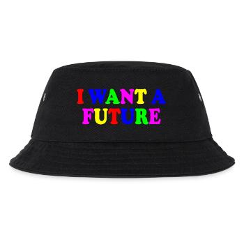 I want a future - Kinder Bucket Hat - Schwarz - Vorne